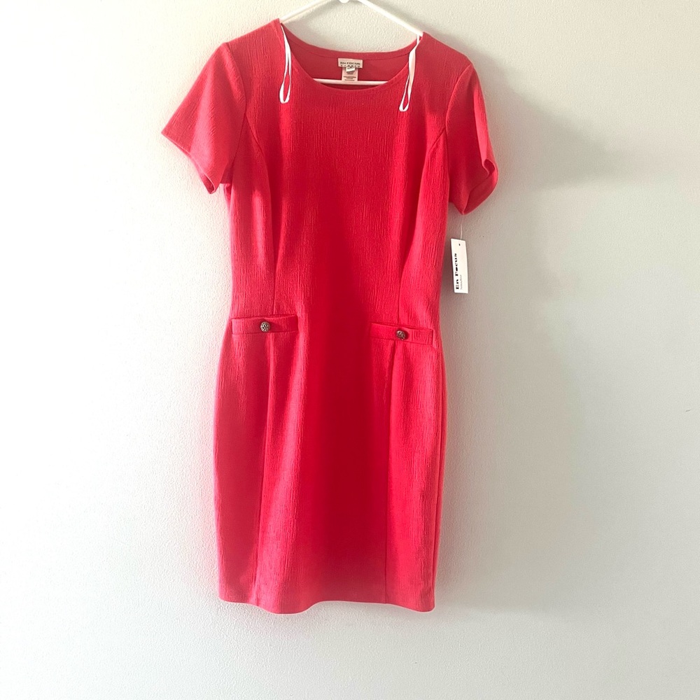 Enfocus Studio size 8 orange, short sleeves dress